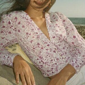 Realisation Par Floral Pink and White Blouse